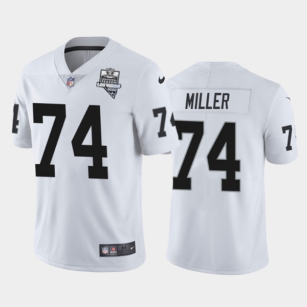 Men's Las Vegas Raiders #74 Kolton Miller White NFL 2020 Inaugural Season Vapor Limited Stitched Jersey Men's Las Vegas Raiders #74 Kolton Miller White NFL 2020 Inaugural Season Vapor Limited Stitched Jersey